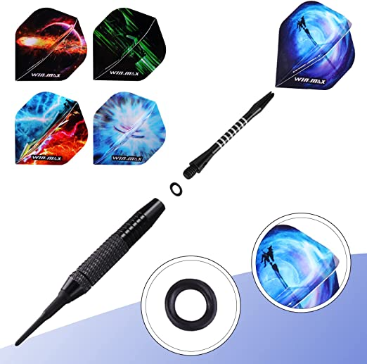(159-tlg. Set) Softdart Pfeile Wurf Flights Dart Spitzen Kit - Bunt