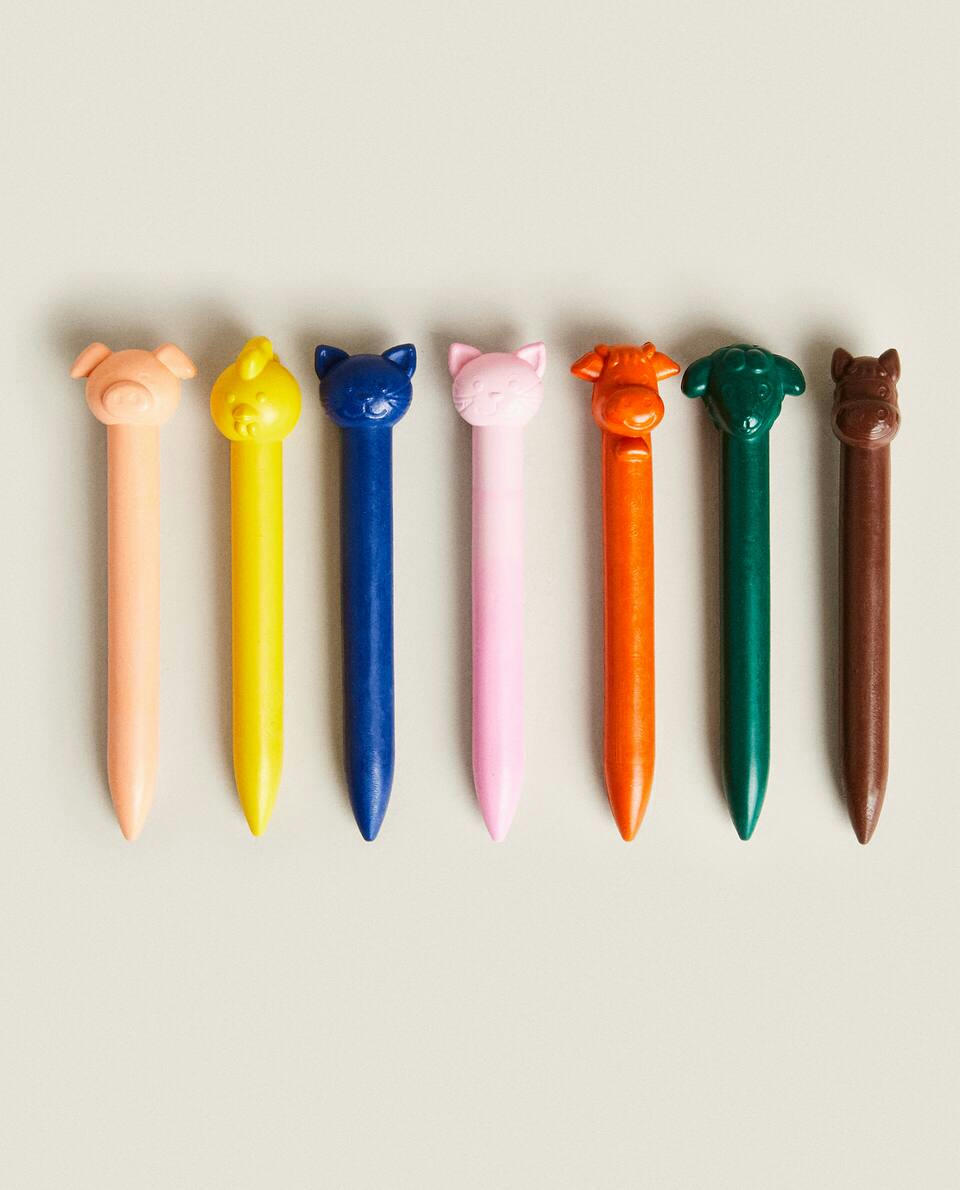 Giz de cera com cores de animais