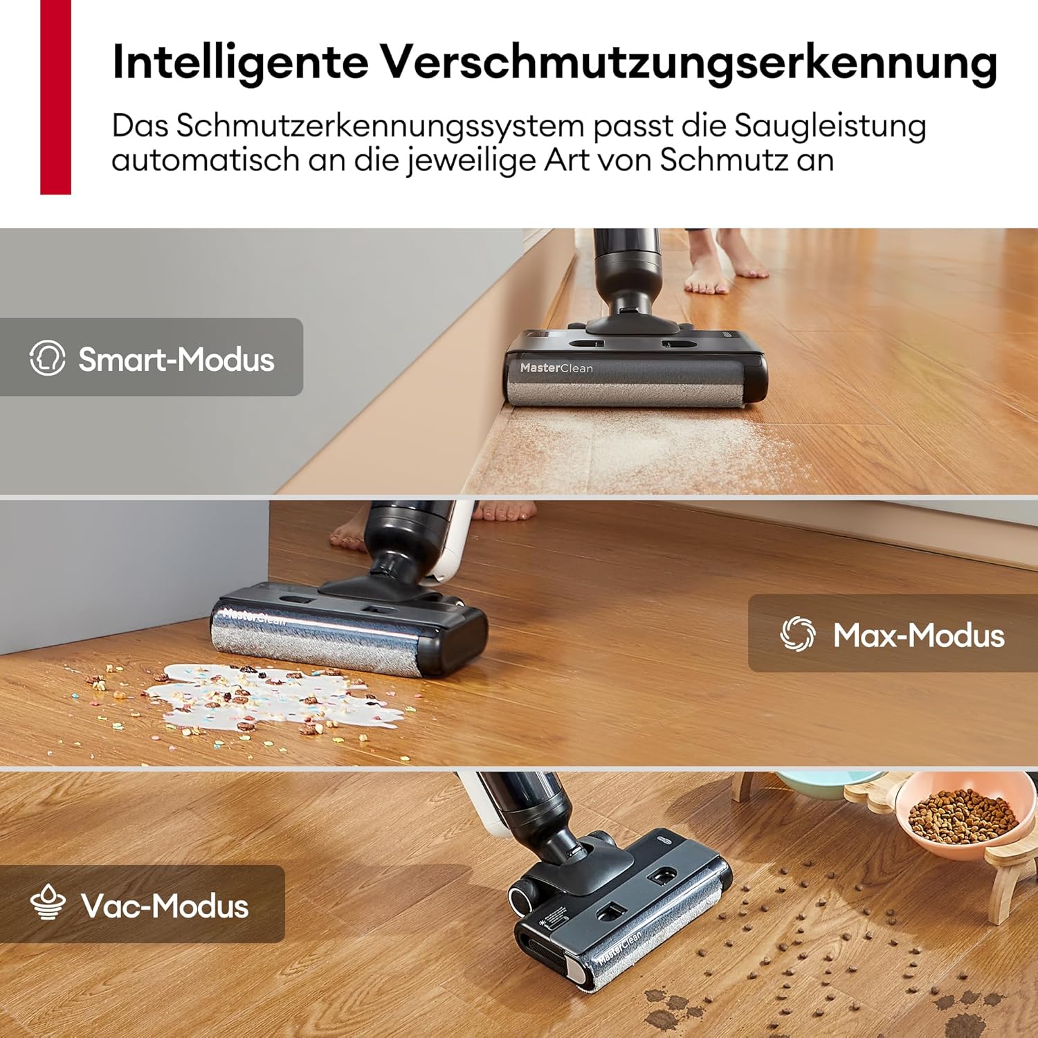 Ultenic AC1 Elite Nass-Trockensauger kabelloser Staubsauger mit Wischfunktion, 3 in 1, 50 Min., intelligente Schmutzerkennung, 14.000 Pa Saugkraft, Selbstreinigung, 1,15 L, doppelter Tank, LED-Display