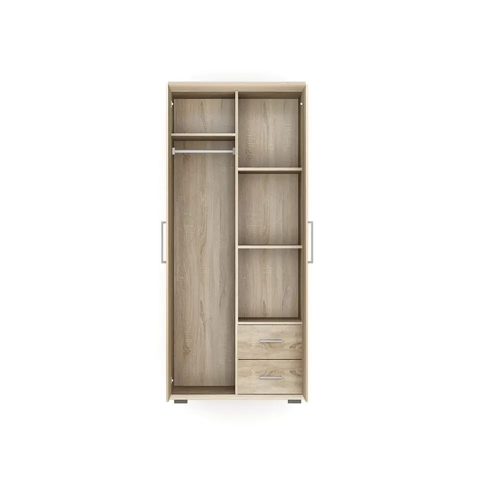 Interiax Kledingkast 'Mila' - Sonoma Eik - 2 Deurs - 183x80x52cm