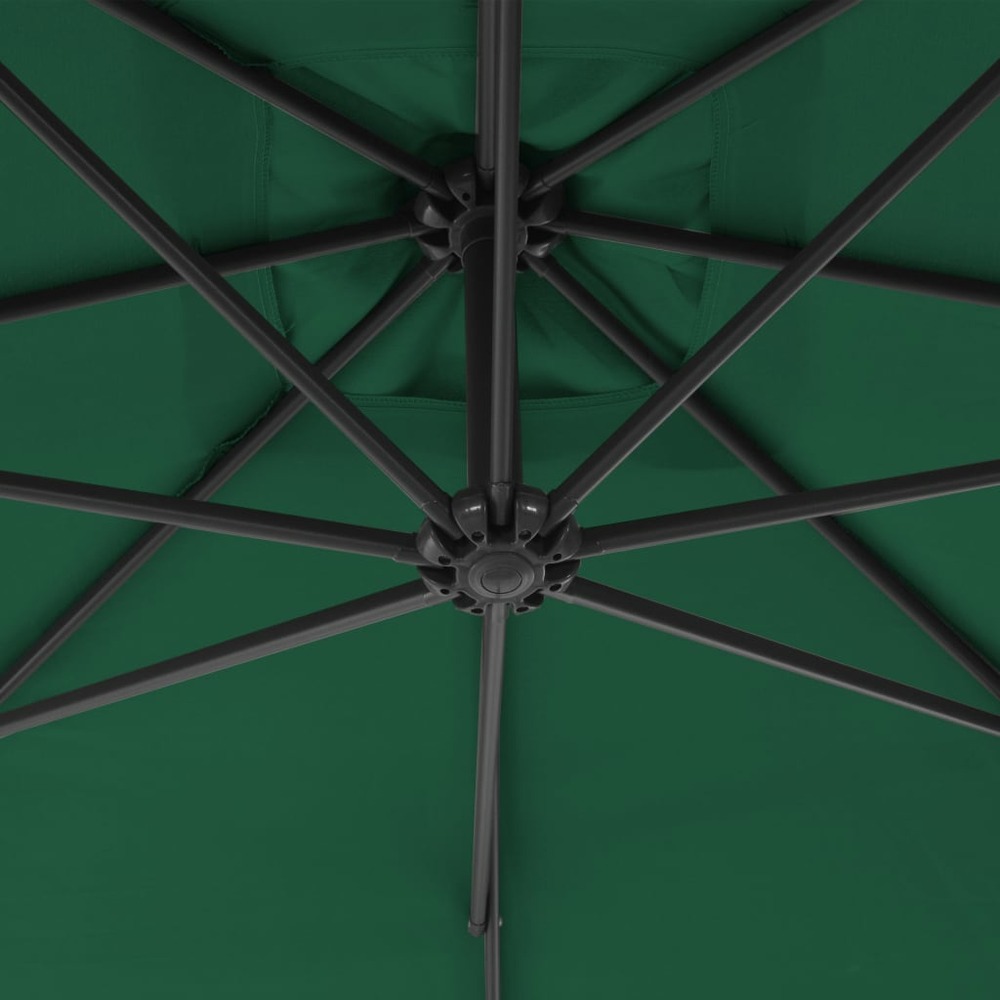 Parasol meuble de jardin en porte-à-faux avec mât en acier 250 x 250 cm vert
