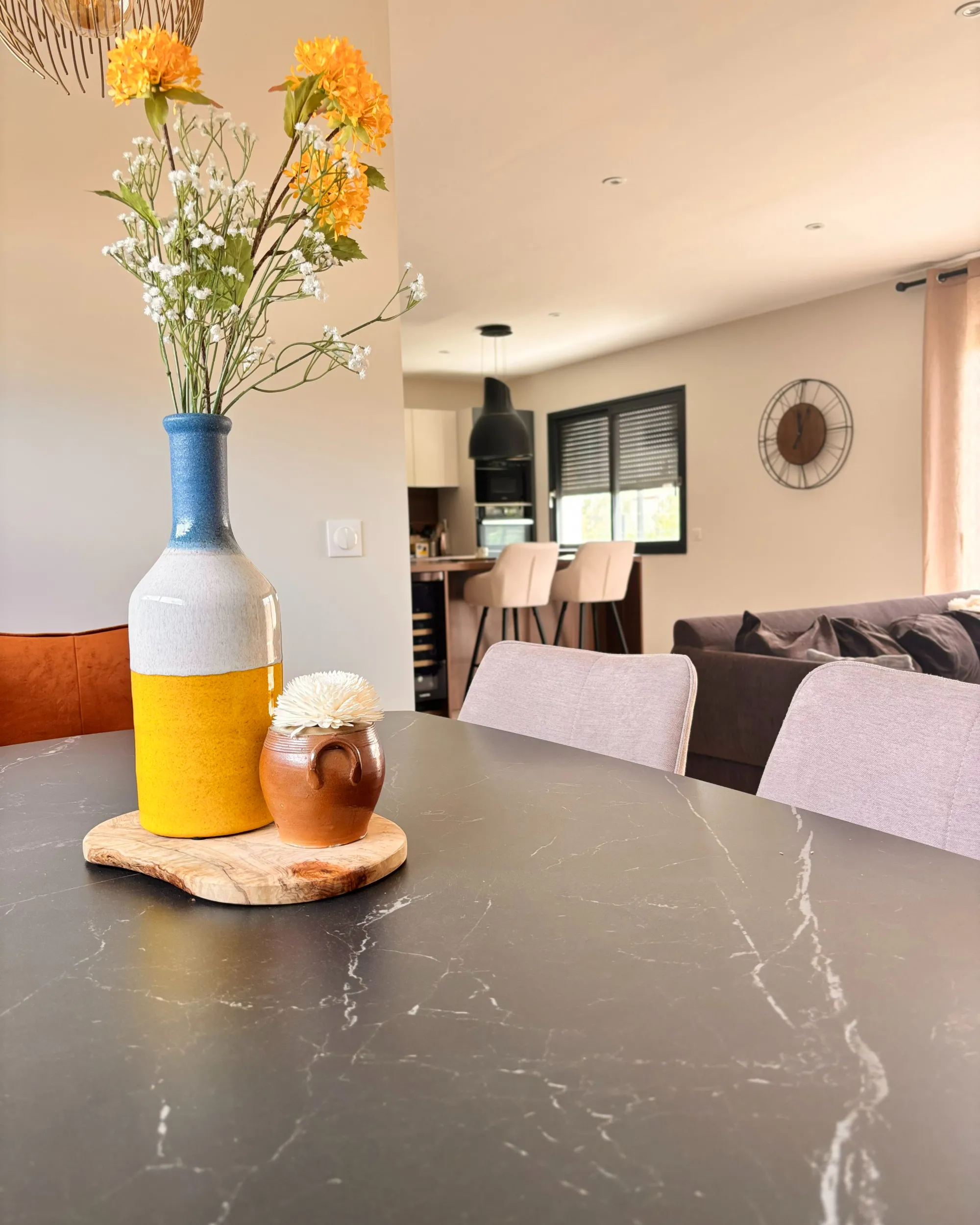 Decoratieve vaas LARNACA Steengoed 36 cm Meerkleurig