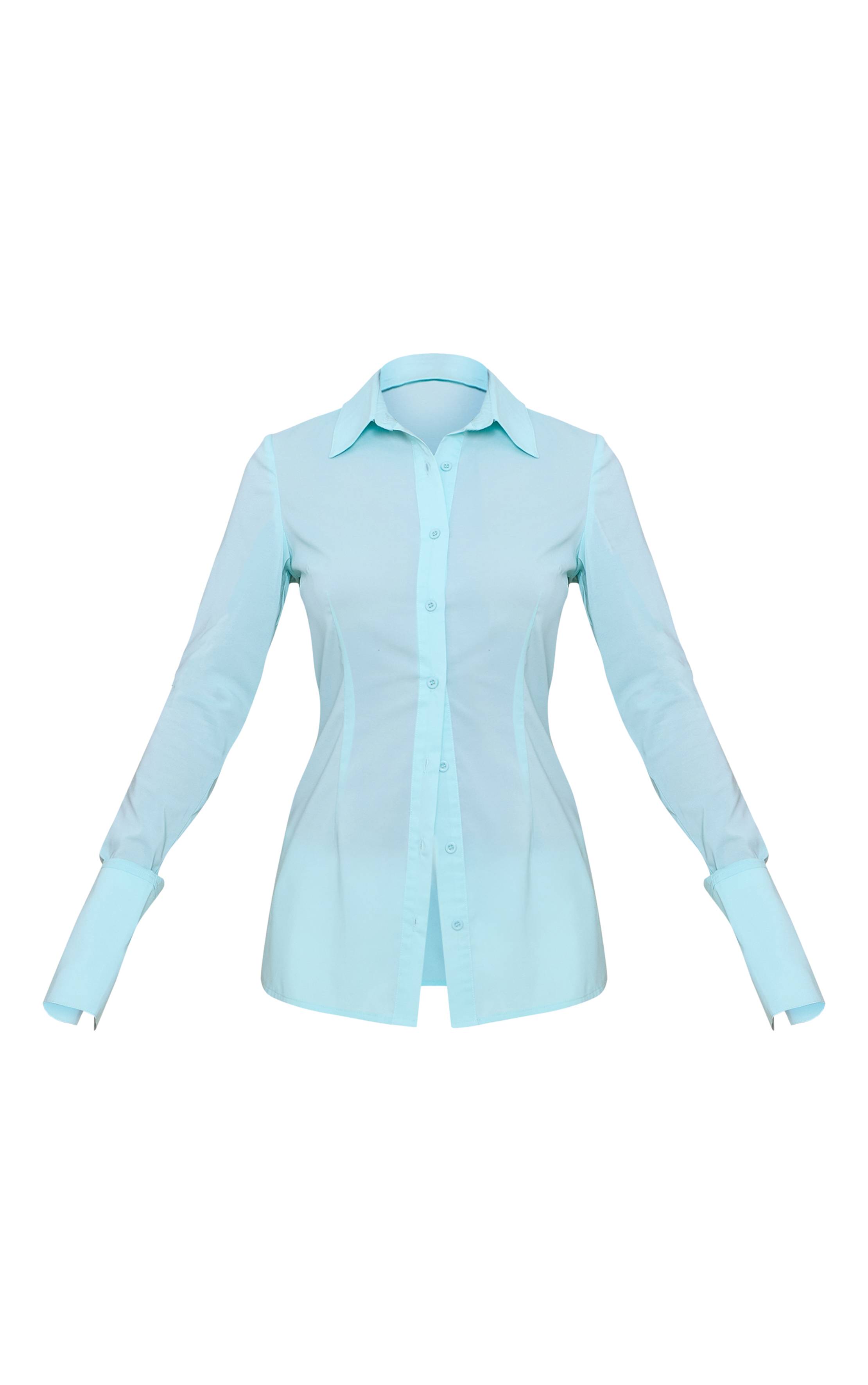 Vert Menthe Chemise Ajustée En Mousseline