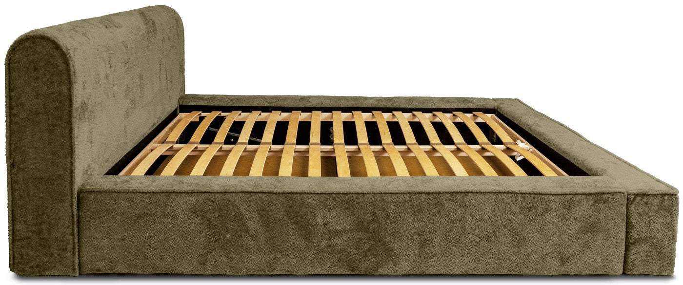 Trae Mobler Fatima 140 x 200 cm Gestoffeerd Bed Olijfgroen
