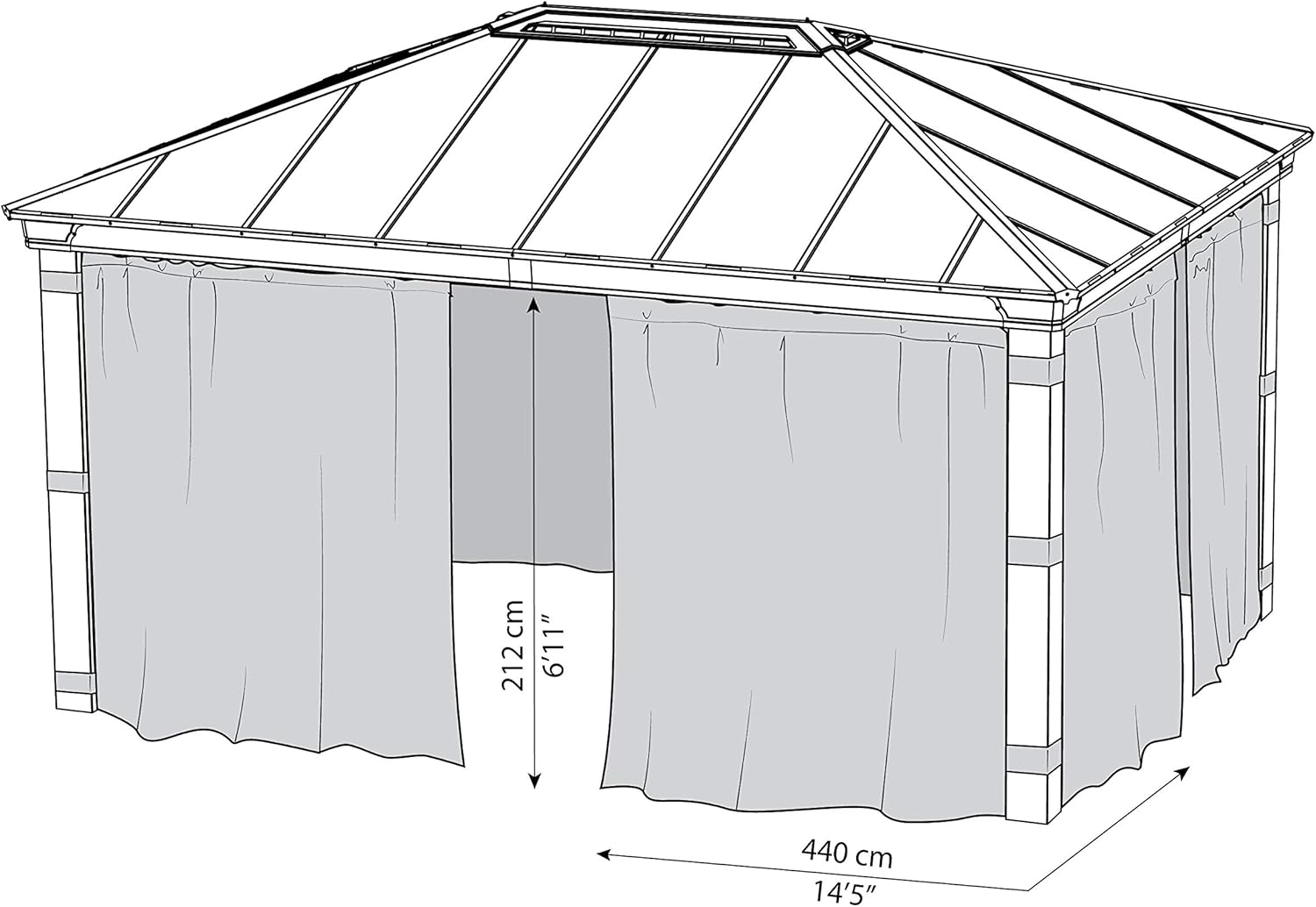 Palram Canopia Dallas 4900 Gartenpavillon-Vorhang-Set