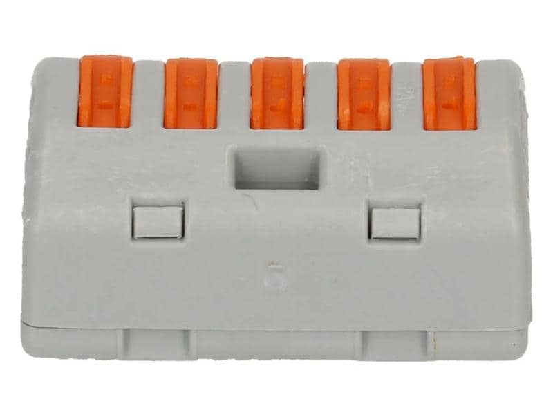 WAGO Verbindungsklemme Wago Klemme 5L 5-fach, 15 Stück 4er Packung Wago Klemmen für 0.14 - 4 mm² Kabelquerschnitt und max. 32 A