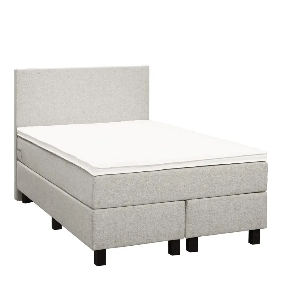 Boxspring Liv egaal - ecru - 120x200 cm - vierkante poot