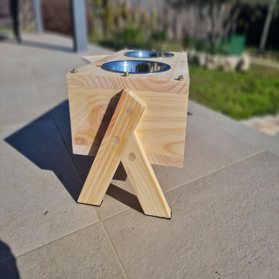 Comedouro para cães Mundo Virutas duplo creta