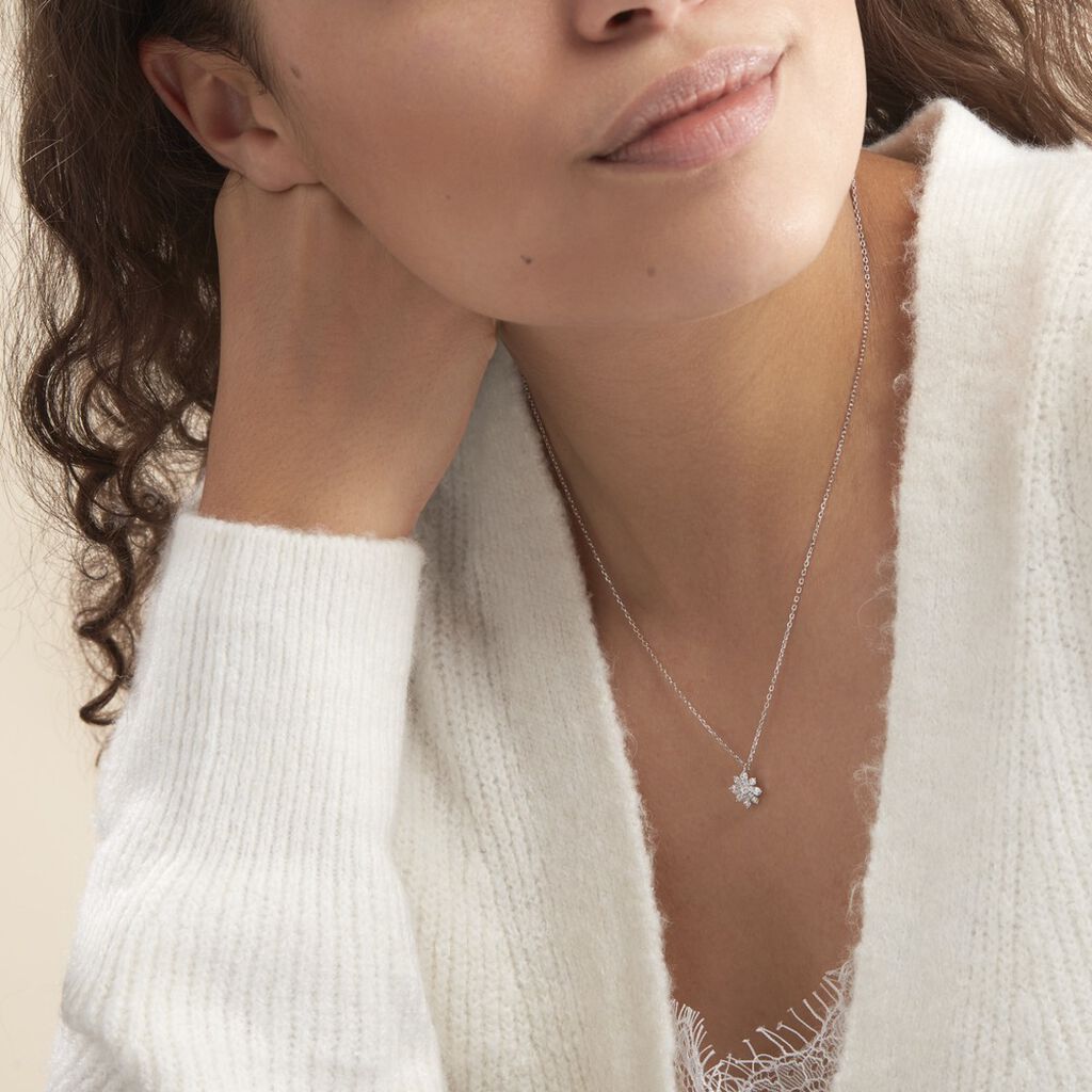 Collier Lorraine Argent Blanc Oxyde De Zirconium