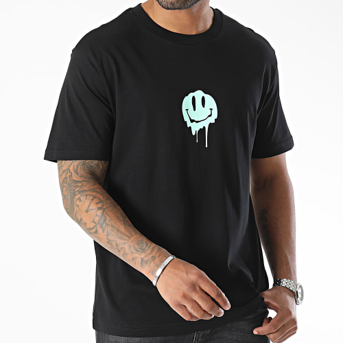 Tee Shirt Oversize Large Dripping Smiles Noir Vert