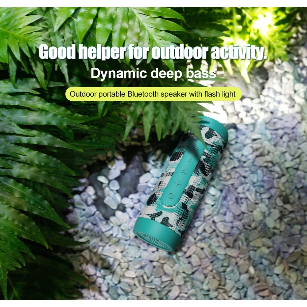3in1 Bluetooth 5.0 Outdoor Lautsprecher FM Radio Powerbank 4000mAh   1W Taschenlampe (MicroSD Slot   Aux In) - Blau