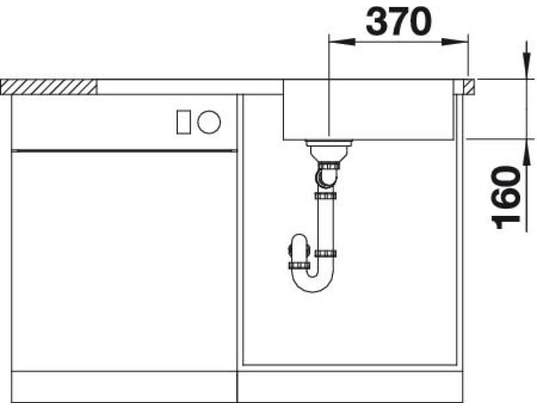 BLANCO - Evier à encastrer Lantos XL-6-SIF- 1 cuve + 1 égouttoir inox 519709