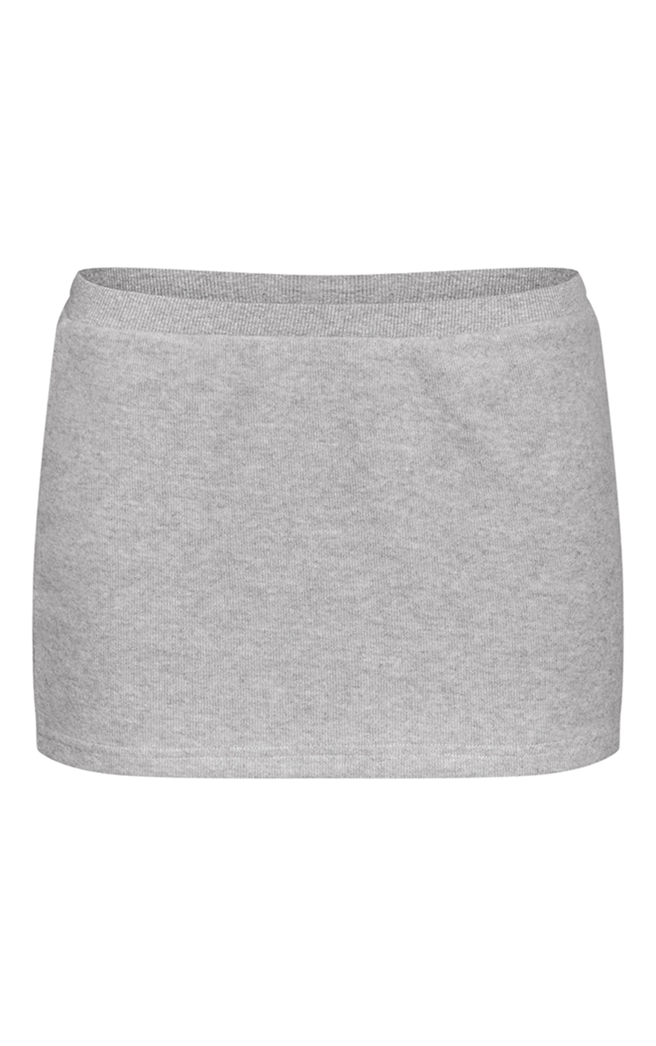 Gris Mini-jupe Taille Mi-haute Super Douce Ensemble Coordonné