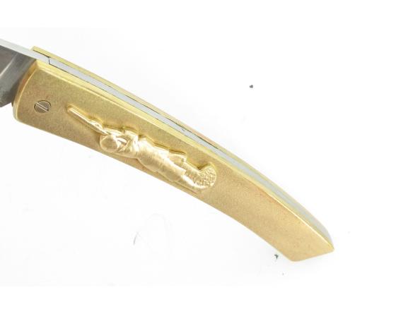Thiers - Inox - Manche Laiton - Chasseur Couteau de poche par Coursolle