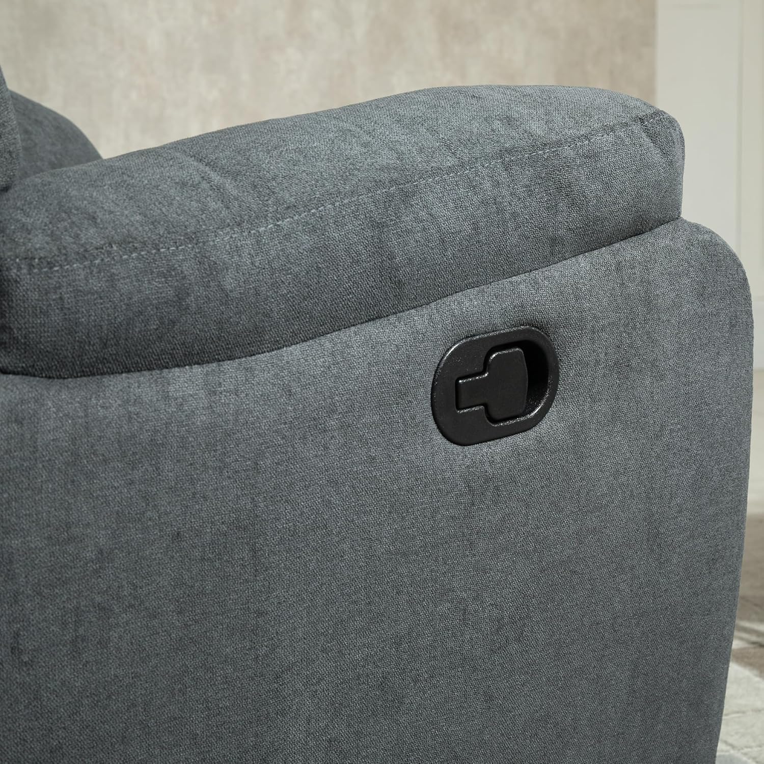 HOMCOM Relaxsessel Fernsehsessel mit Liegefunktion Liegesessel Sessel mit Verstellbarer Rückenlehne, Ruhesessel mit Leinen-Optik für Wohnzimmer Schlafzimmer, Dunkelgrau