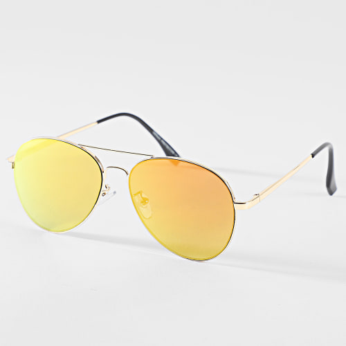 Lunettes De Soleil Jaune Doré Miroir