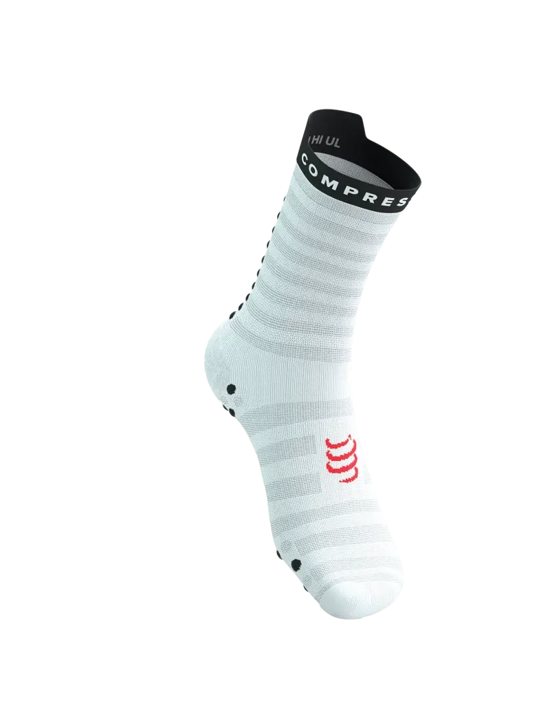 Compressport Pro Racing v4.0 Ultralight Run High Compressiesokken Wit/Rood/Zwart