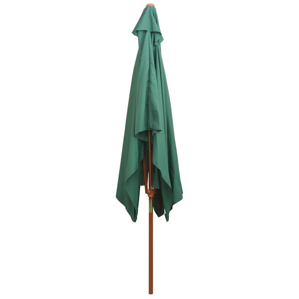 Parasol mobilier de jardin avec poteau en bois 200 x 300 cm vert