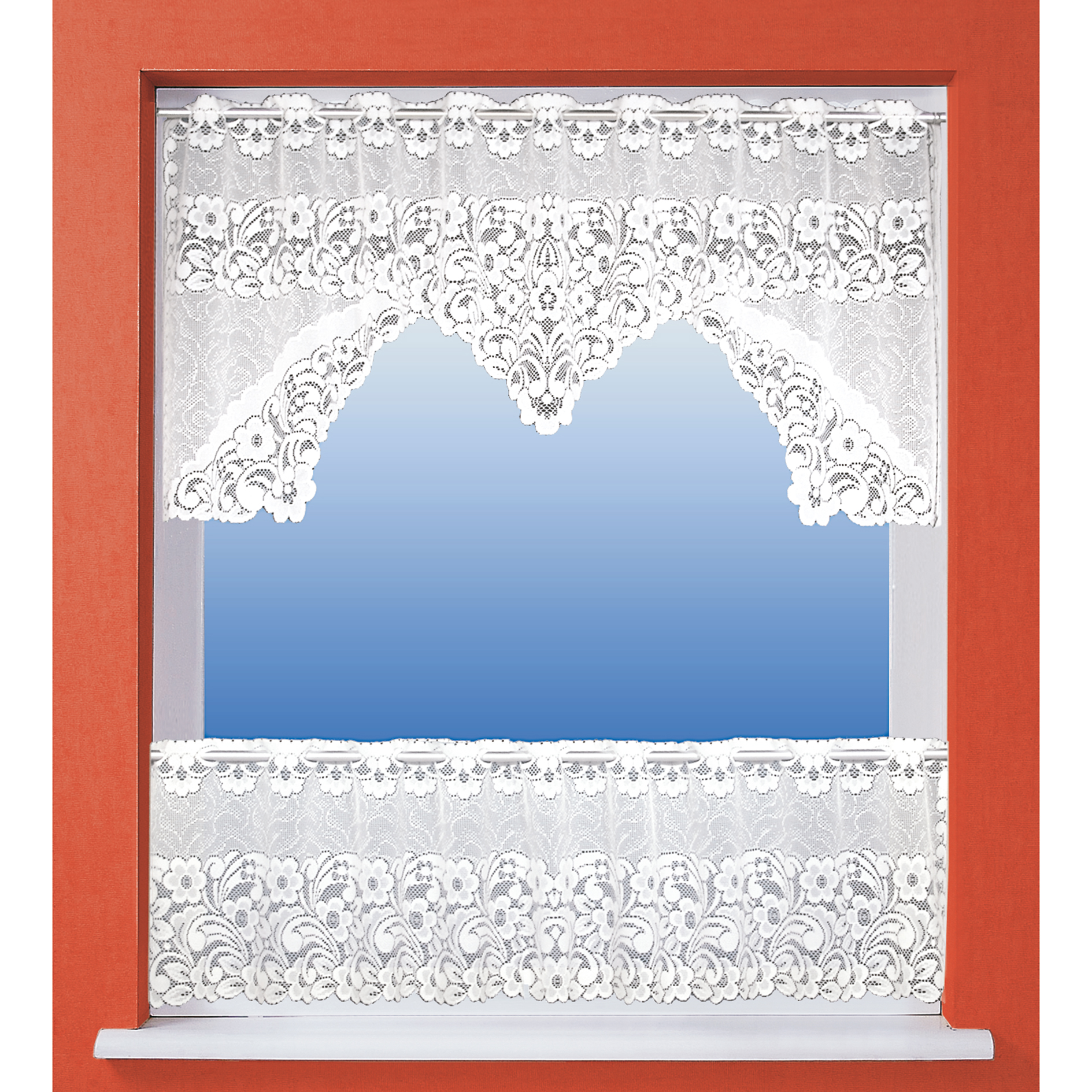 Gardine - Bogen Panneaux - weiß - 140x50 cm