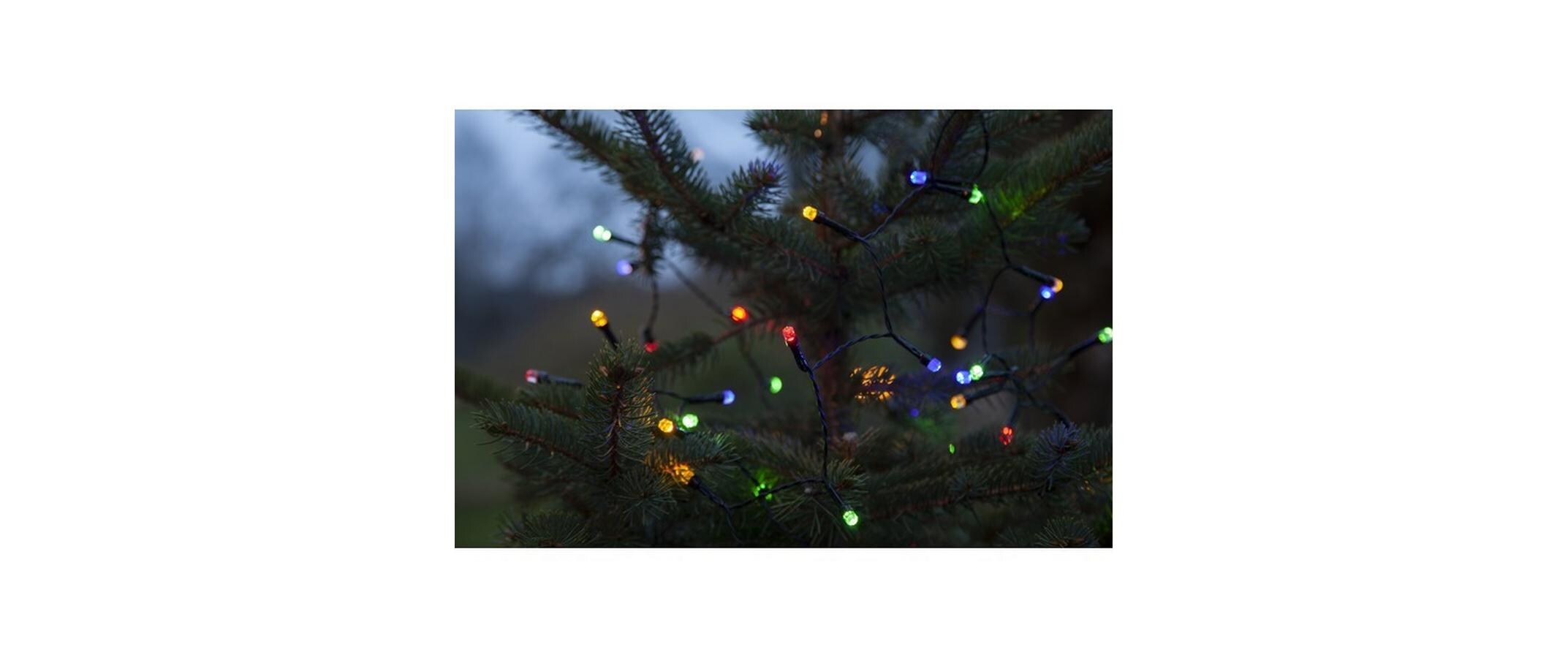 LED-Lichterkette Diamond Star Light, Multi, 80 LED's, 600 cmLichterkette mit 80 bunten Lichtern, Batteriebetrieben mit 8-Funktionen-Chaser-Box und Timer-Funktion