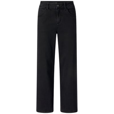 Damen-Cropped-Jeans, Schwarz