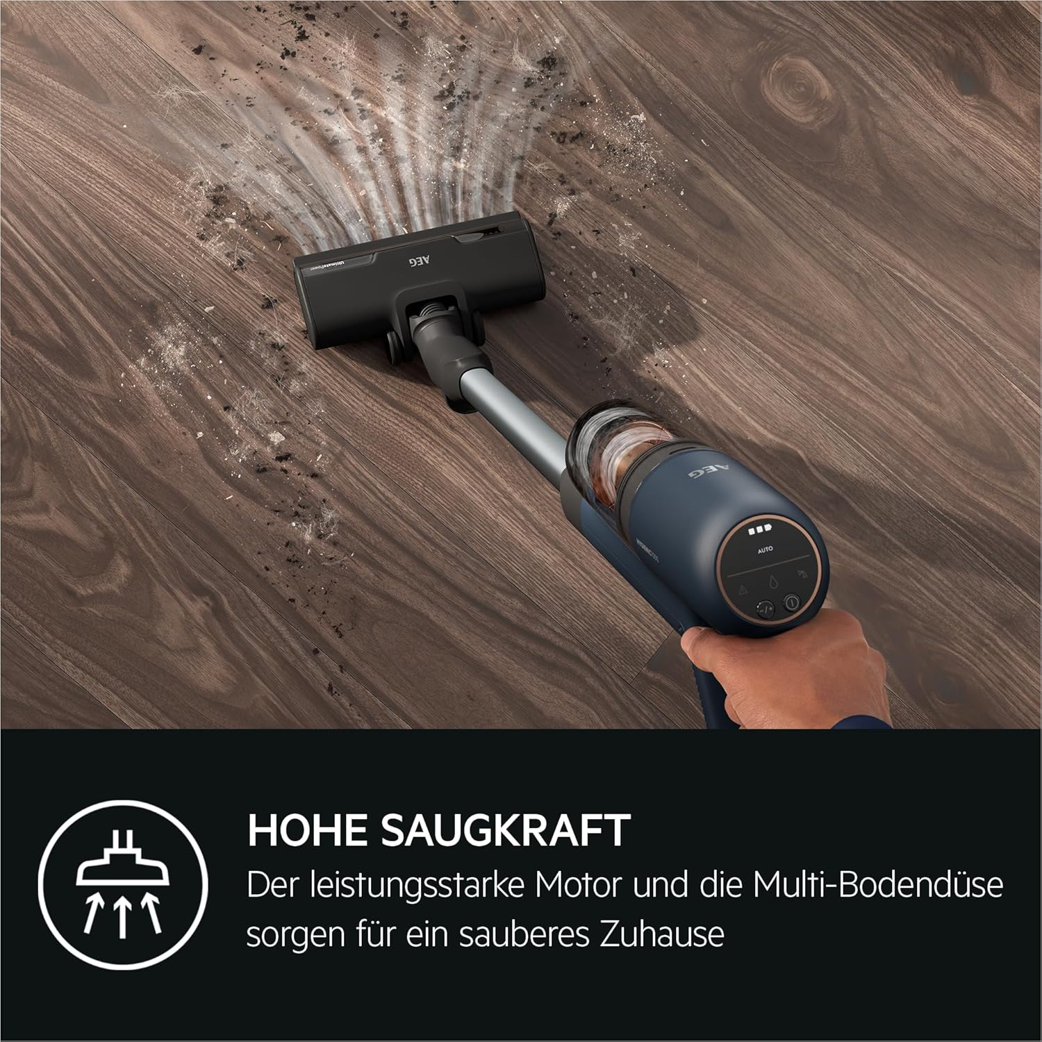 AEG Ultimate 7000 Akku-Staubsauger, ETM TESTSIEGER, Extra Kraftvoll, Ultraleicht 2,2 kg, bis zu 40 Min. Laufzeit, 120 m², 5-Stufige Filtration, Akku Wechselbar, Alle Böden, Viel Zubehör, AP71A142XN