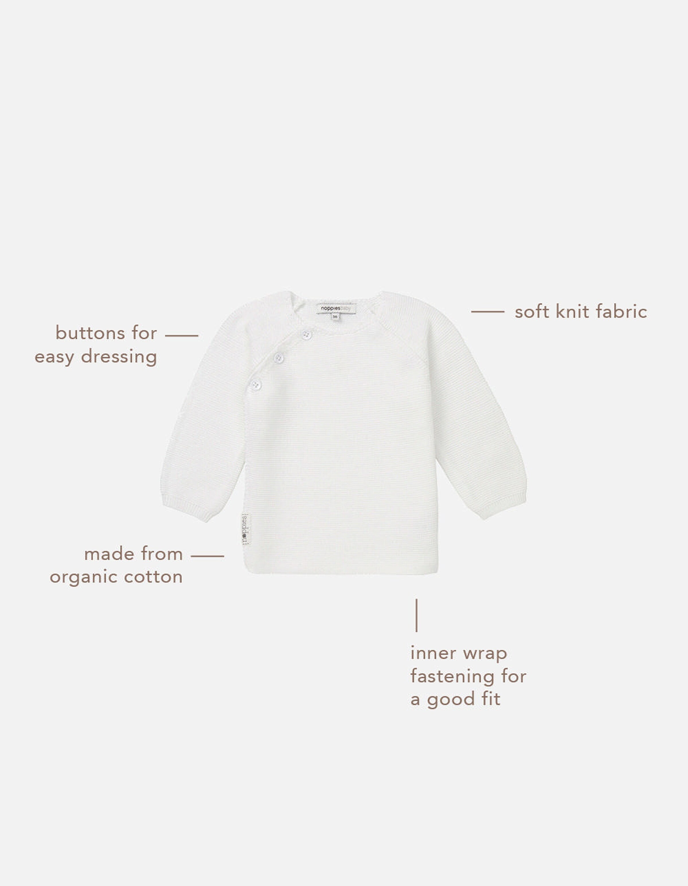 Noppies Baby Strickjacke Pino White