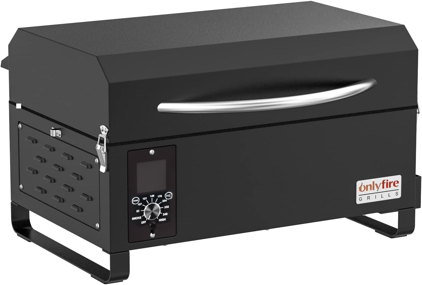 onlyfire Pelletsmoker Räuchergrill, 8-in-1-Multifunktion Holzpelletgrill & Smoker, Pellet Smoker Grill, Holzpelletgrill mit Automatischer Temperaturregelung, Schwarz