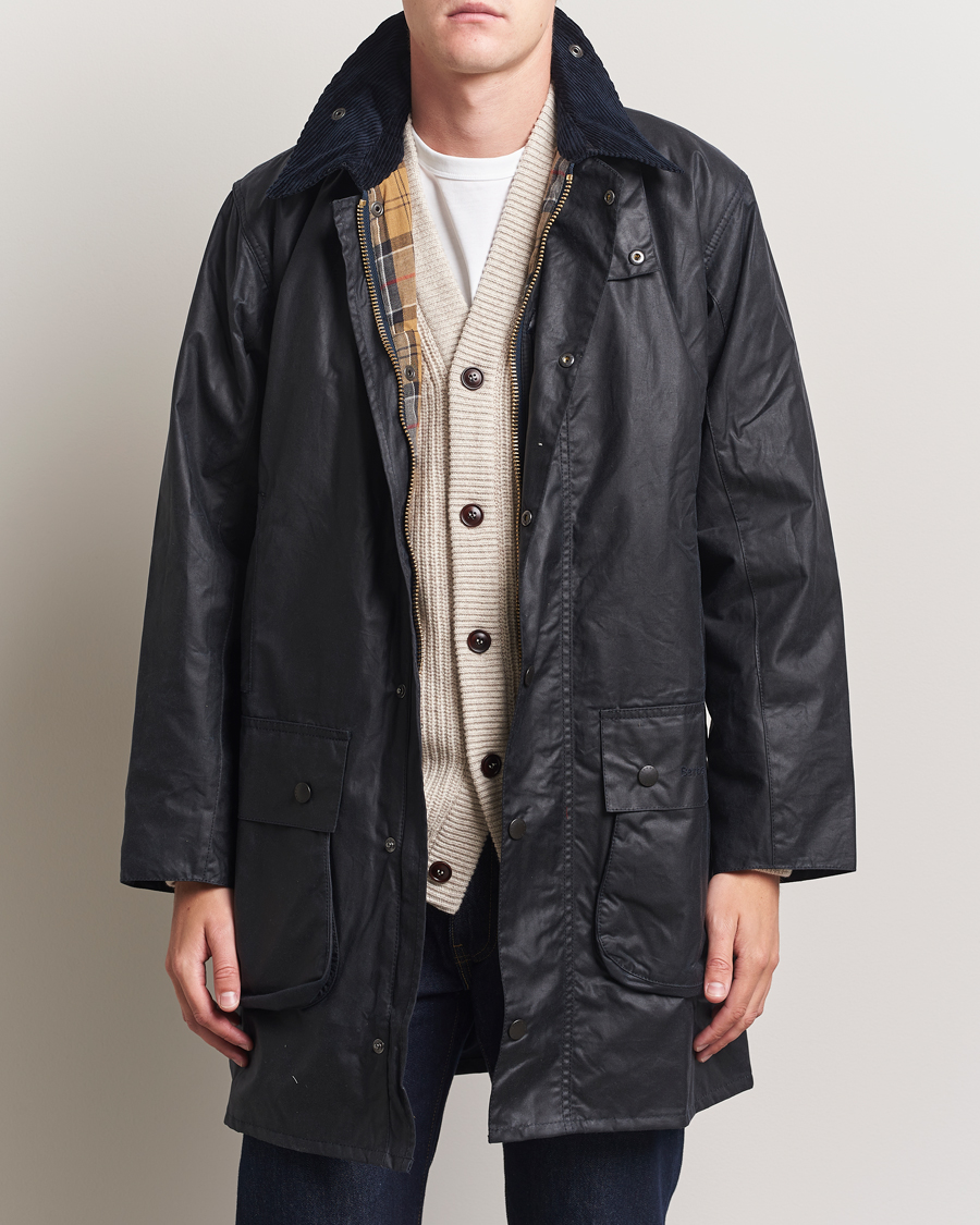 Barbour Lifestyle Border Wax Coat Navy