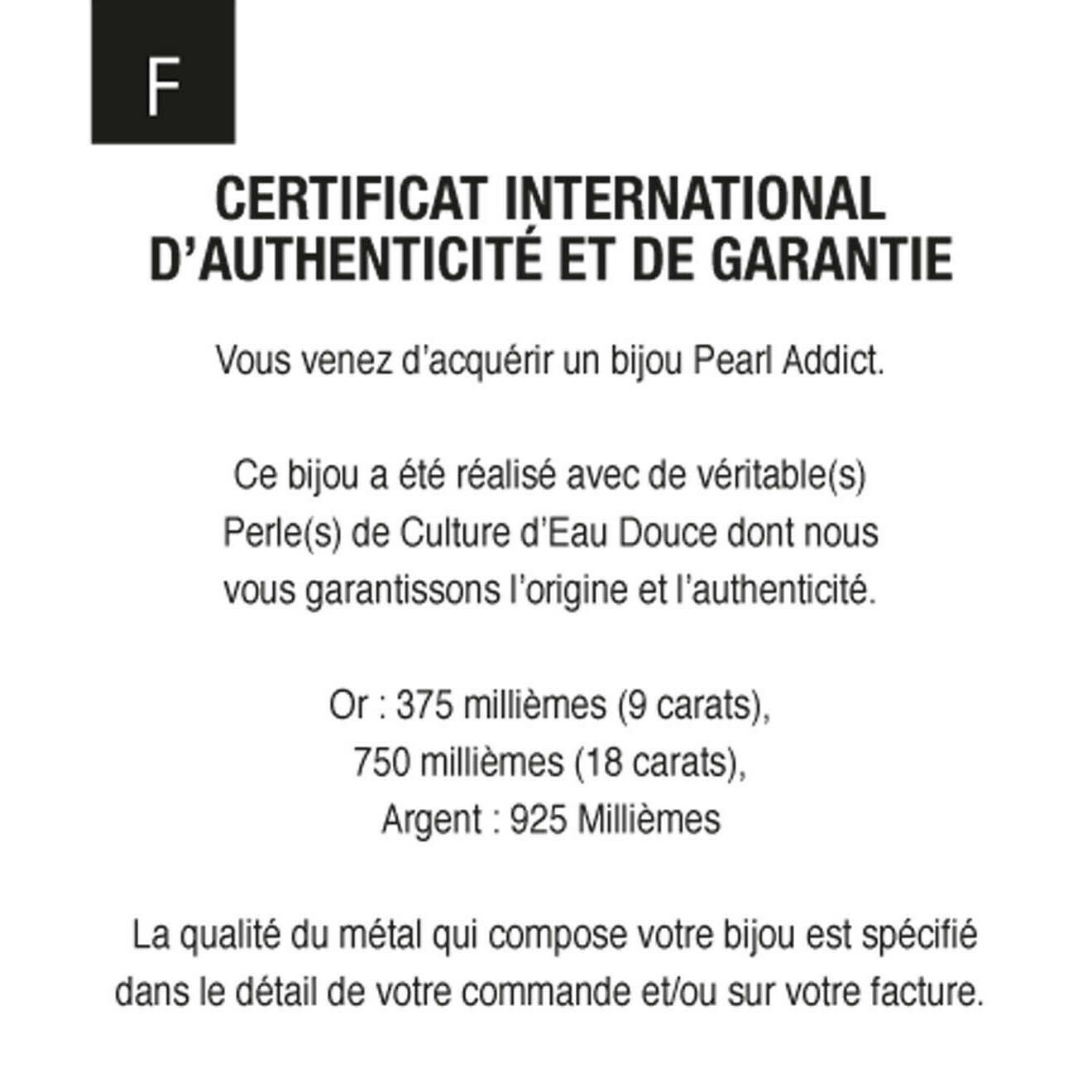 Pearl Addict Bague Prestige Argent & Perle d'Eau Douce blanche