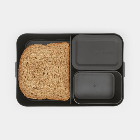 Make & Take Bento Lunchbox, large, kunststof - Dark Grey