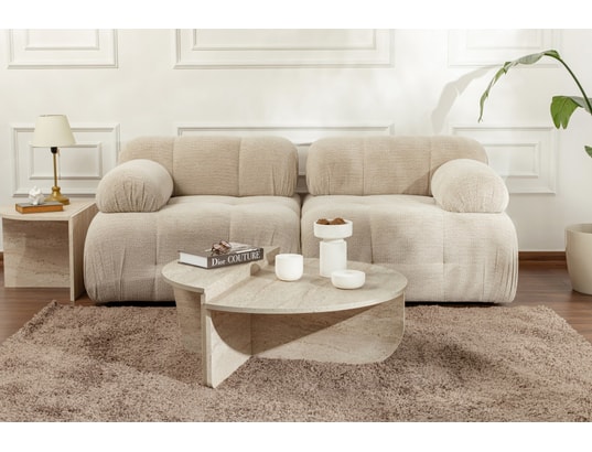 CONCEPT1 - Table basse Orion travertin 90 x 60 x h30cm