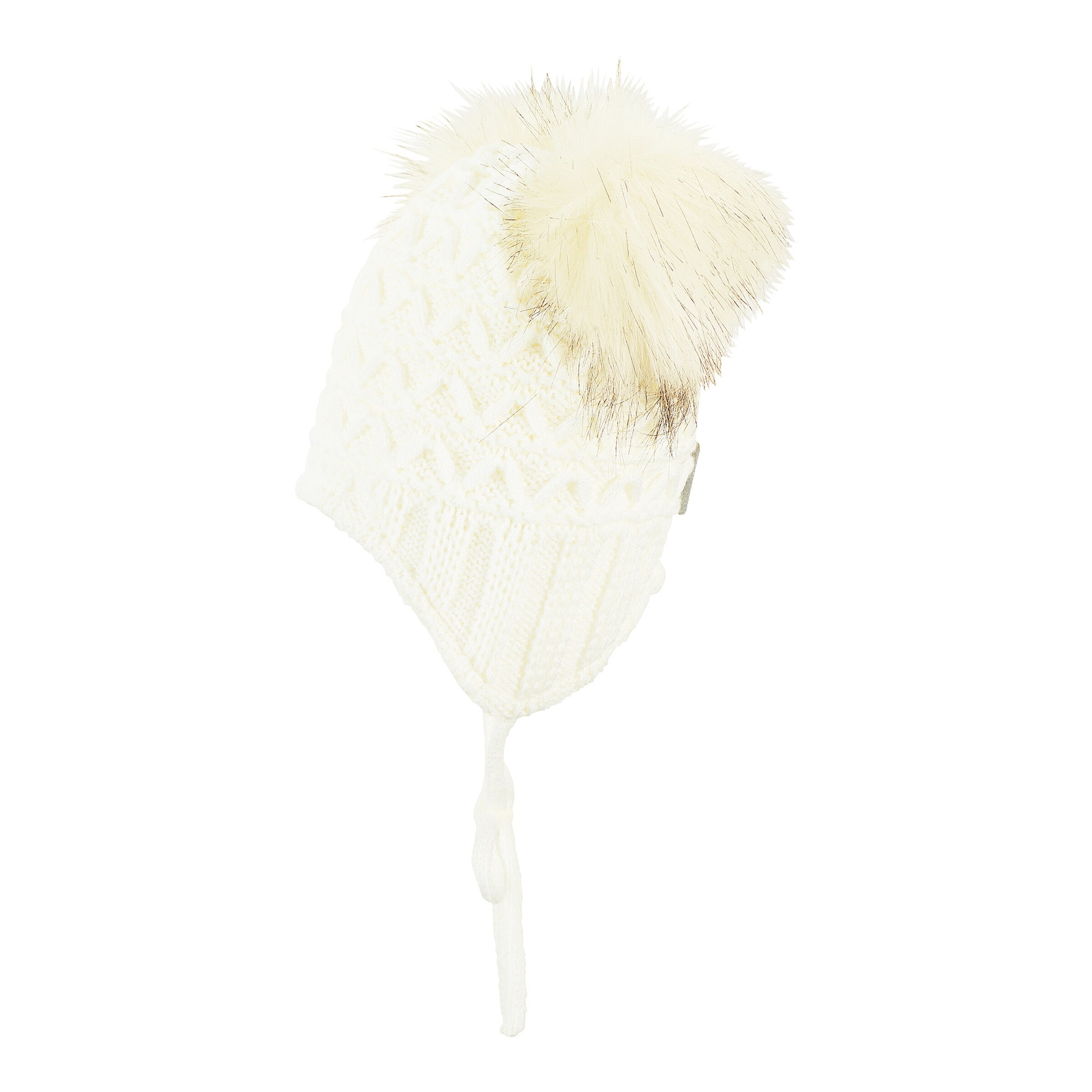Sterntaler Winter-Strickmütze Fake Fur natur