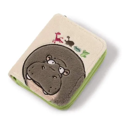 NICI Geldbeutel Nilpferd Plüsch, 13 x 11cm