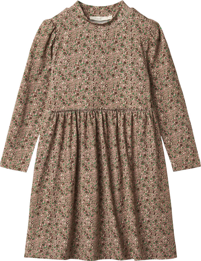 Fliink KELLY LS DRESS Rose amazone carafe aop.