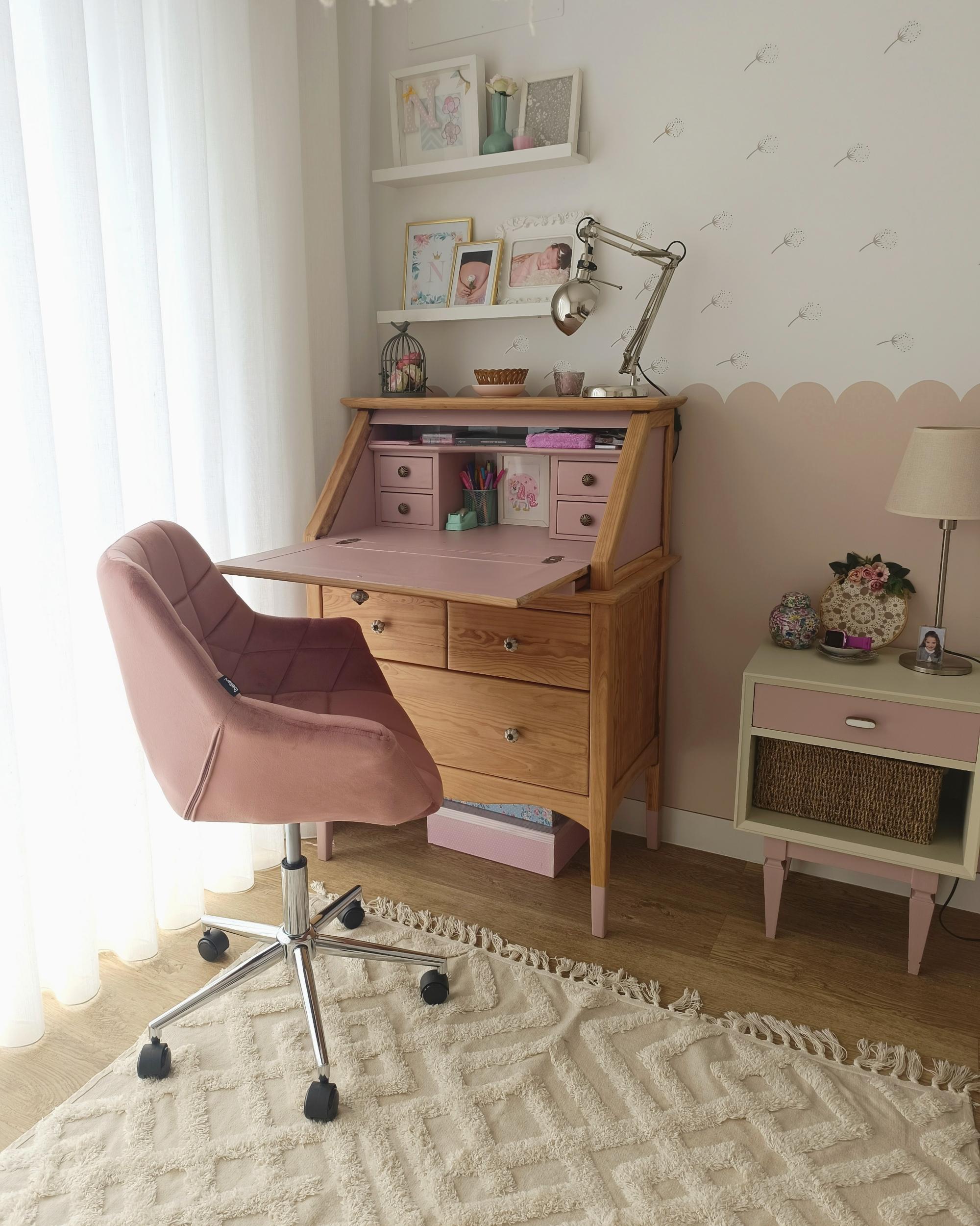 Bureaustoel LABELLE Fluweel Roze