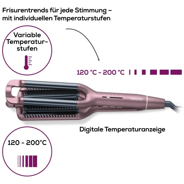 HT 65 Welleneisen Keramik Keratin Haar Lockenstyler (59423) - Roségold