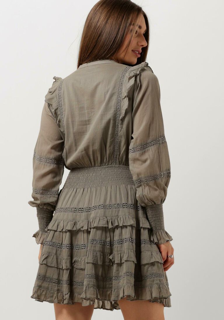 NOTRE-V taupe notre-v mini jurk voile dress