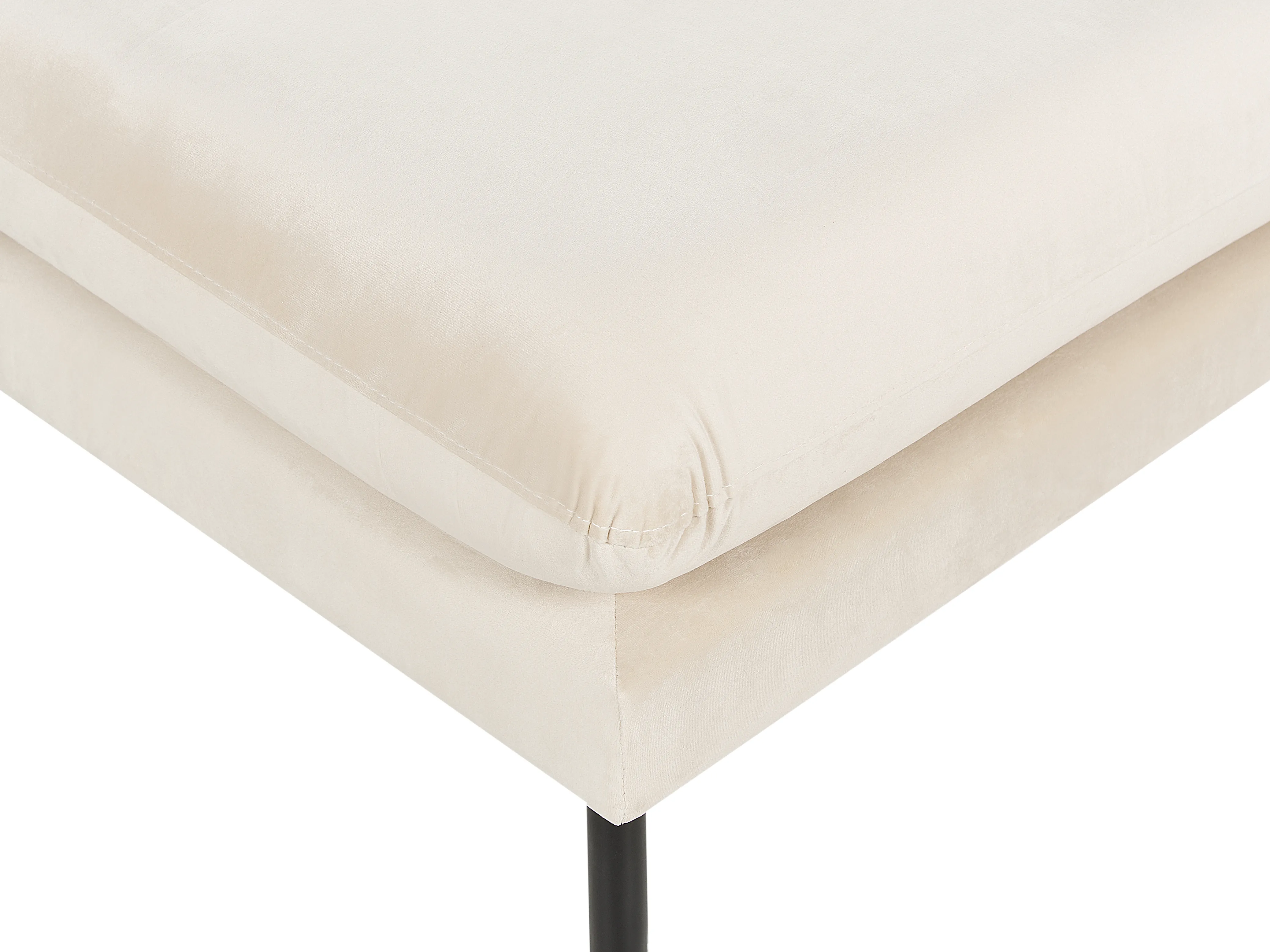 Ottomaan VINTERBRO Fluweel Lichtbeige