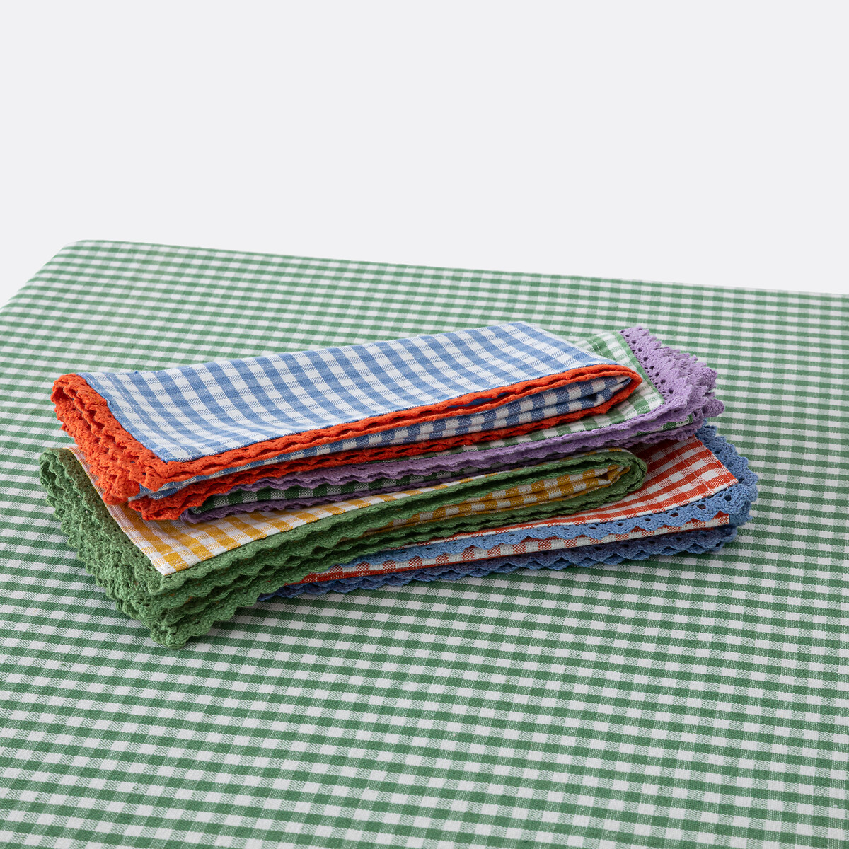 LA REDOUTE INTERIEURS<br>Toalha de mesa com estampa vichy, tingida em algodão/linho tecido Trattoria