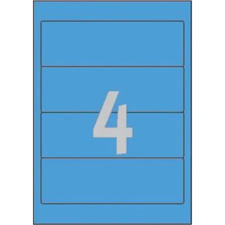 Avery Zweckform L4767-20 Ordnerrücken Etiketten A4, mit ultragrip, 61 x 192 mm, breit/kurz, 20 Bogen/80 Etiketten, blau