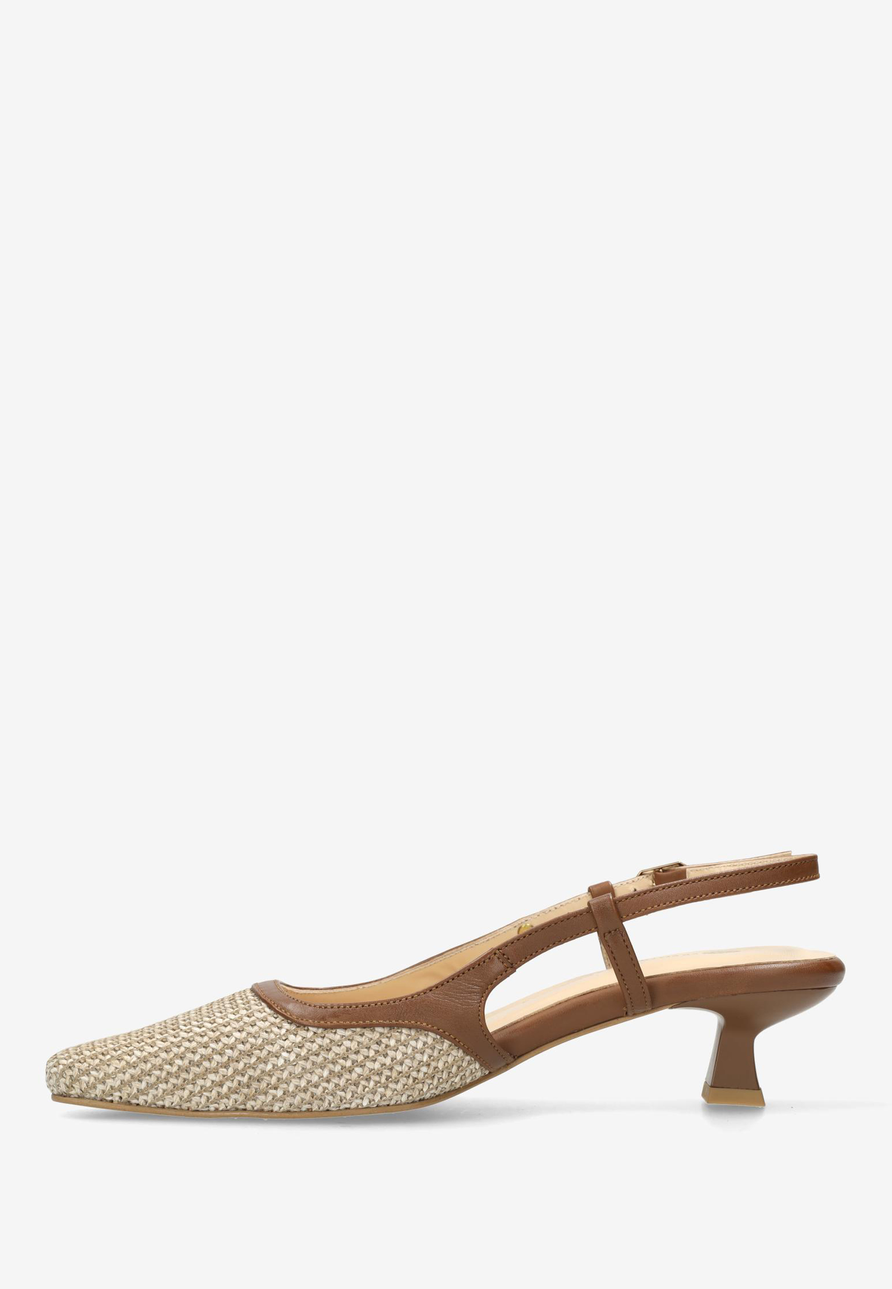 CARLY SLING raffia/nappa leather Beige/Brown