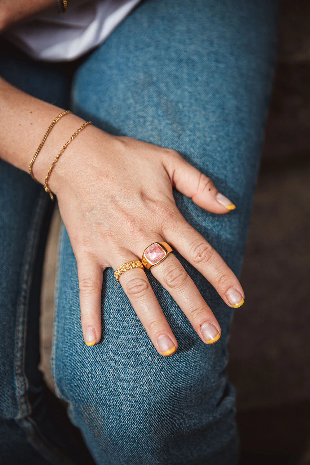IX STUDIOS  IX Crunchy Curb ring - forgyldt