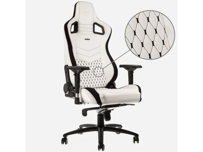 noblechairs Epic, Polstret sæde, Polstret ryglæn, Sort, Hvid