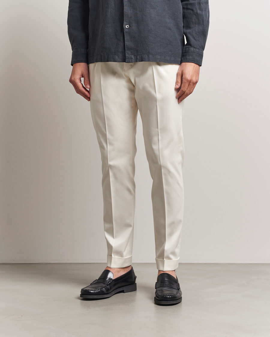 Tiger of Sweden Tenuta Pleated Cotton Trousers Soft White