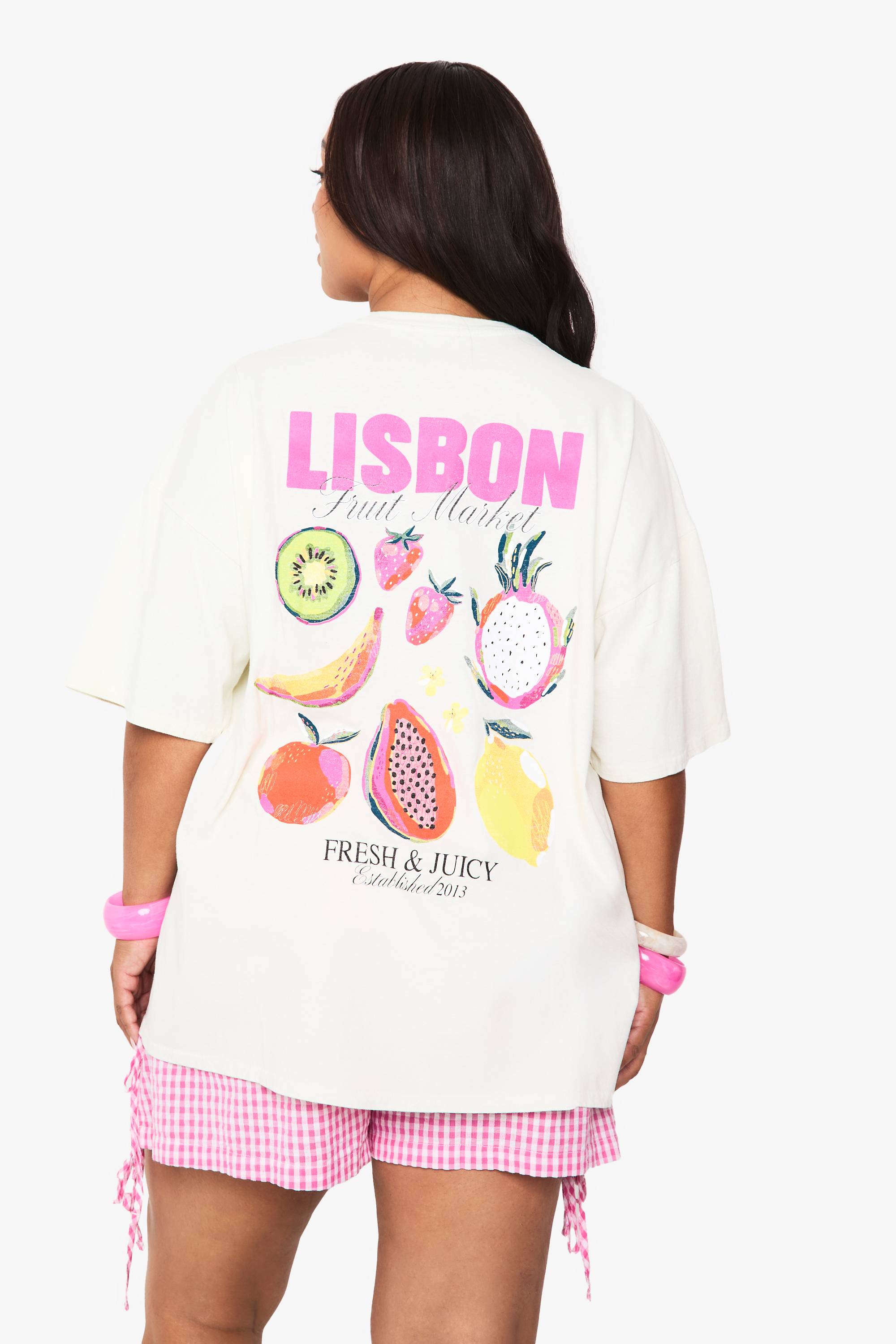 boohoo T-SHIRT SURDIMENSIONNÉ PLUS LISBON FRUIT