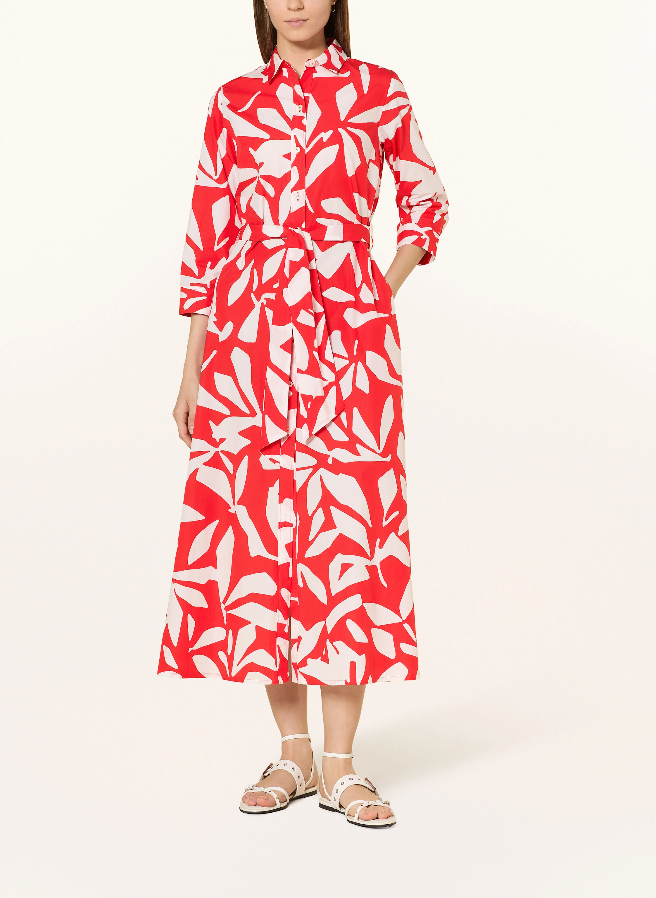 ROSSO35 Hemdblusenkleid mit 3/4-Arm