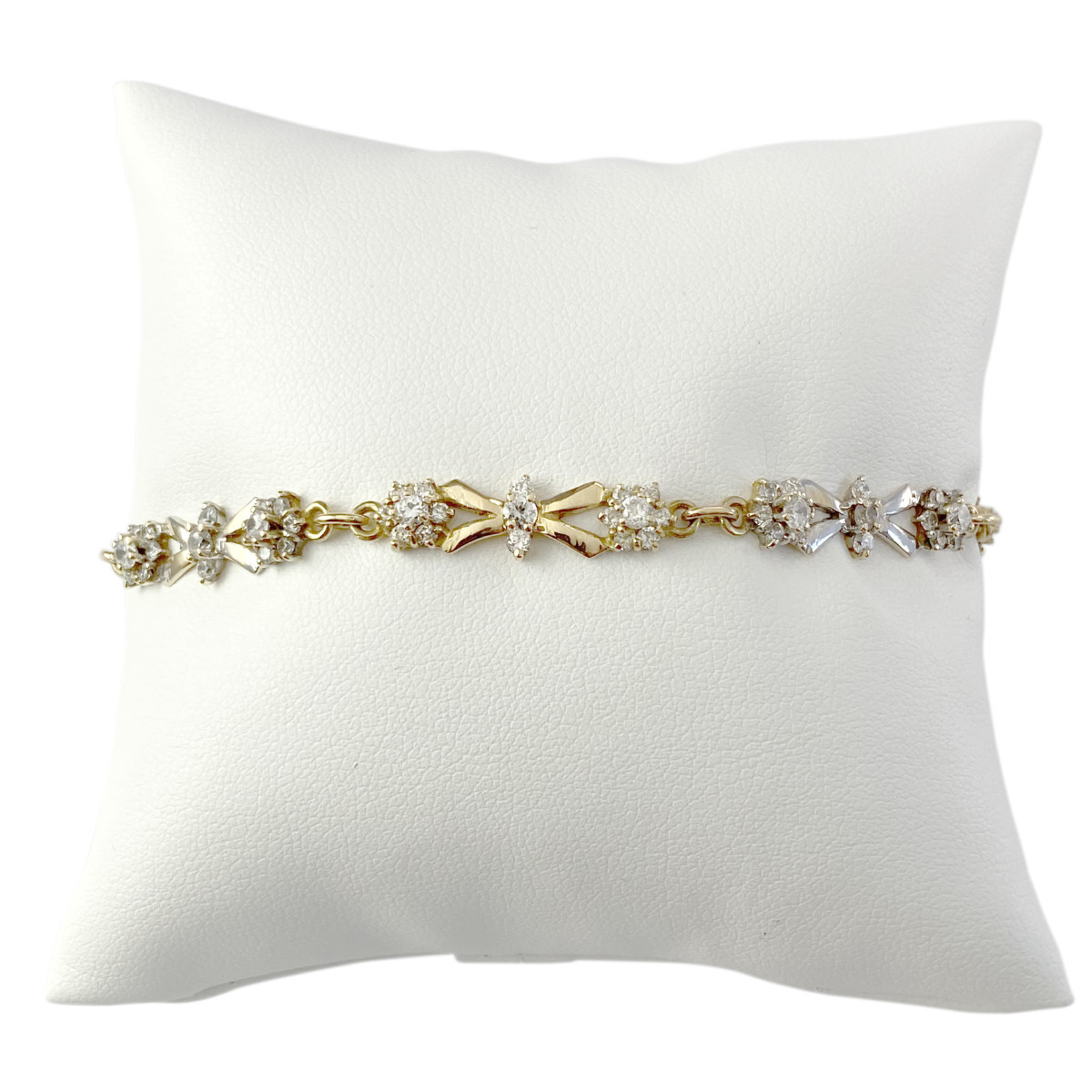 Bracelet d'occasion or 750 2 tons zirconia