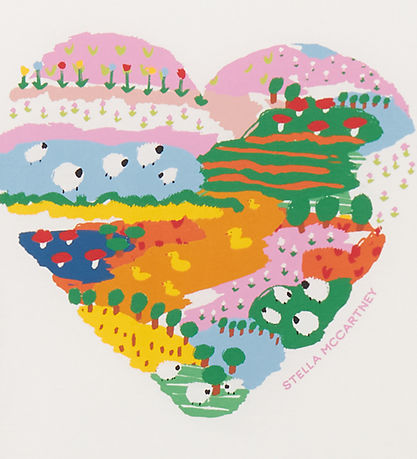 Stella McCartney Kids T-Shirt - Ivory m. Herz