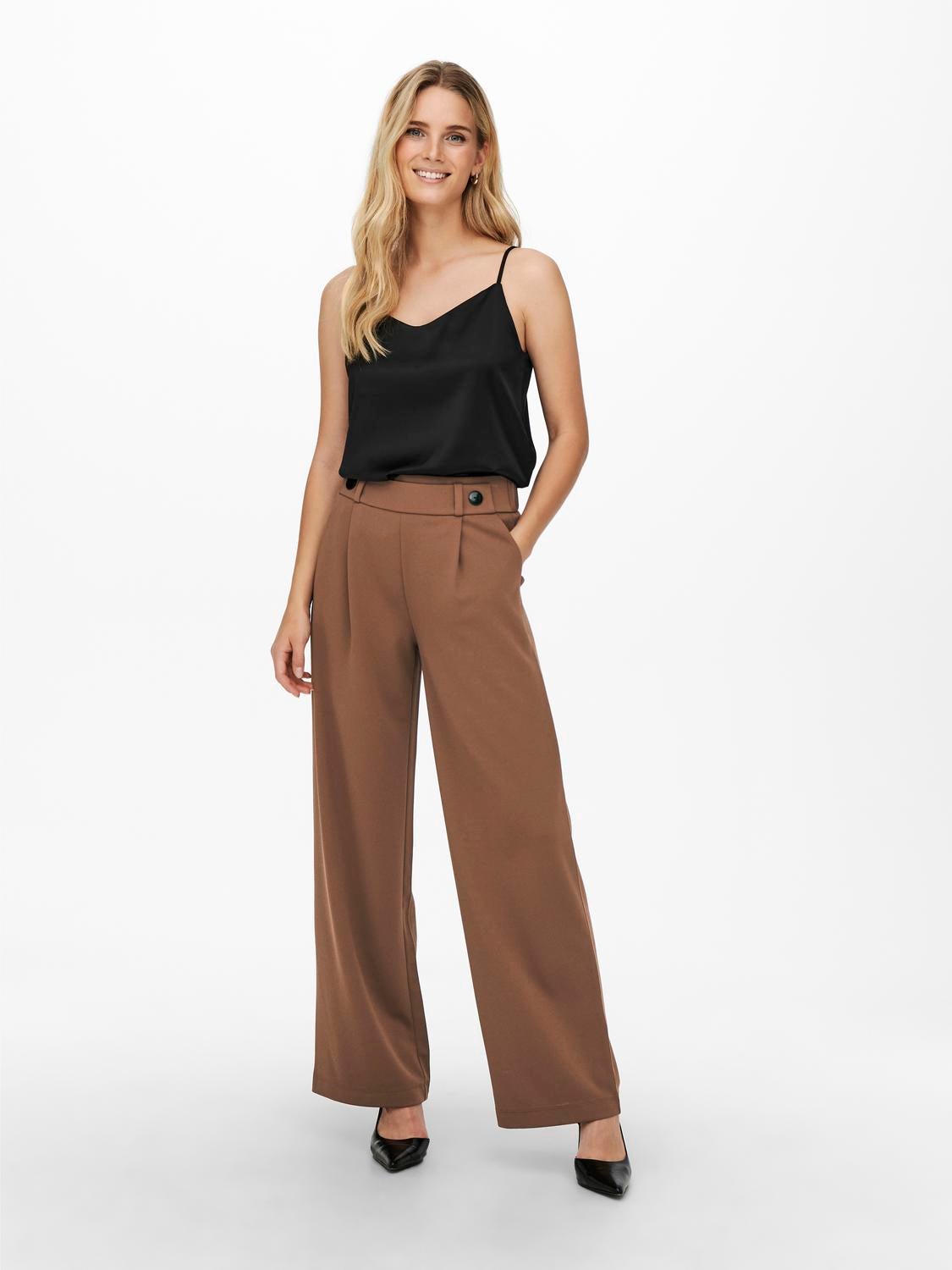 JDYGEGGO Mittlere Taille Weiter Beinschnitt Hose mit weitem Beinschnitt Aztec
